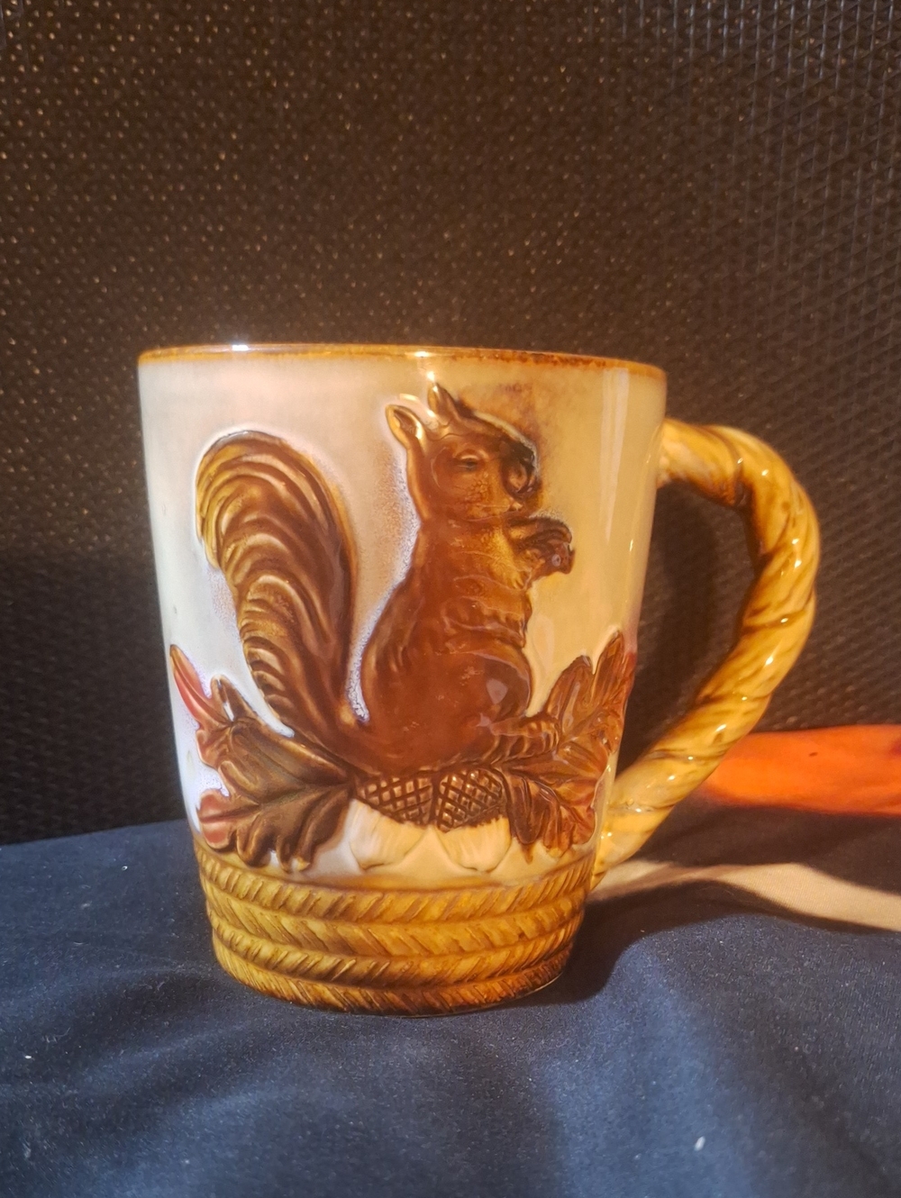 Vintage-Inspired Brown Squirrel Ceramic Mug